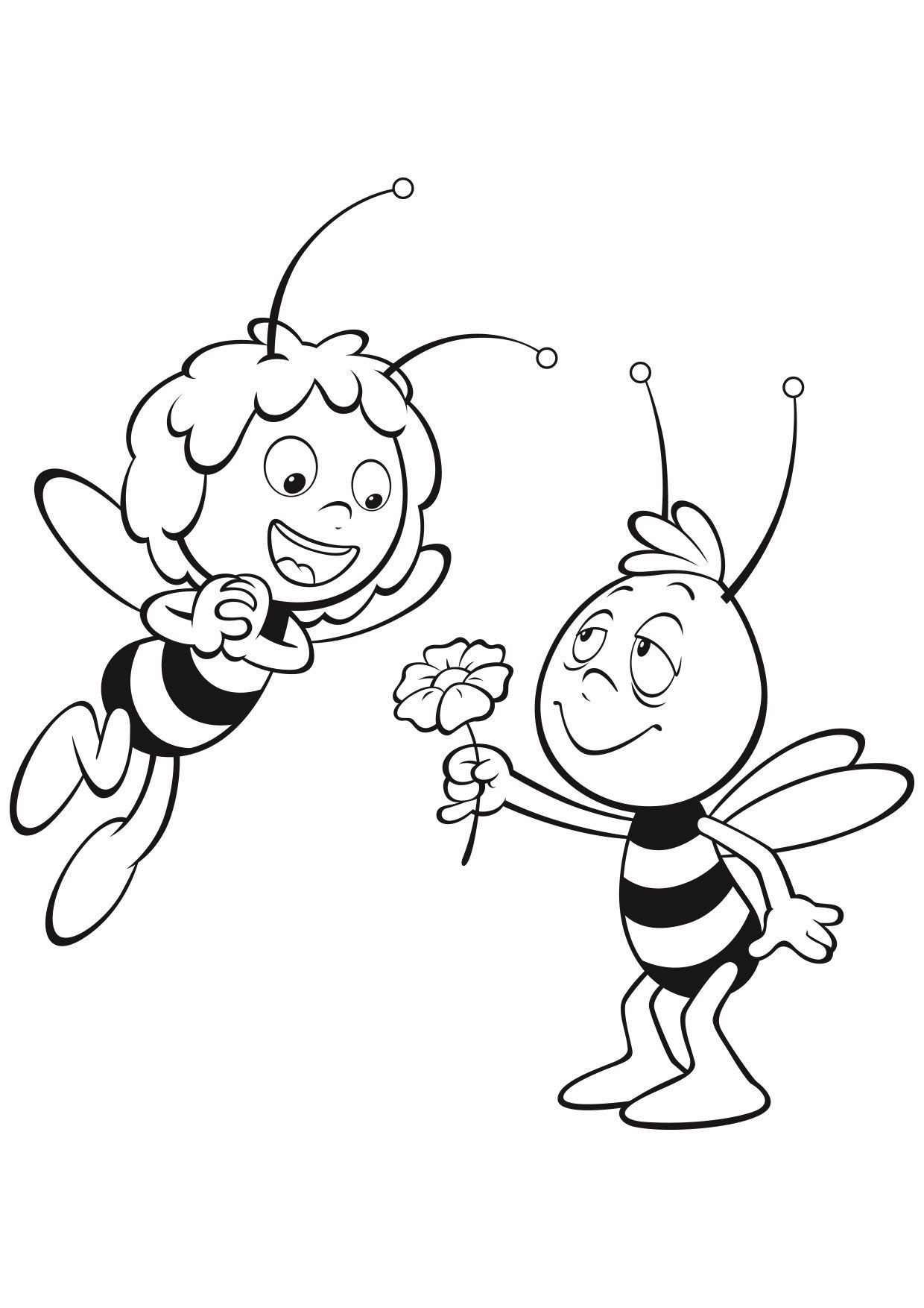 Пчелка мая для детей 2 года раскраски