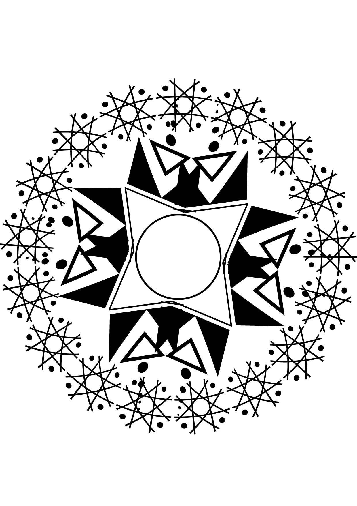 Coloriage Mandala etoile  Coloriage Mandalas  Coloriages Chiffres et