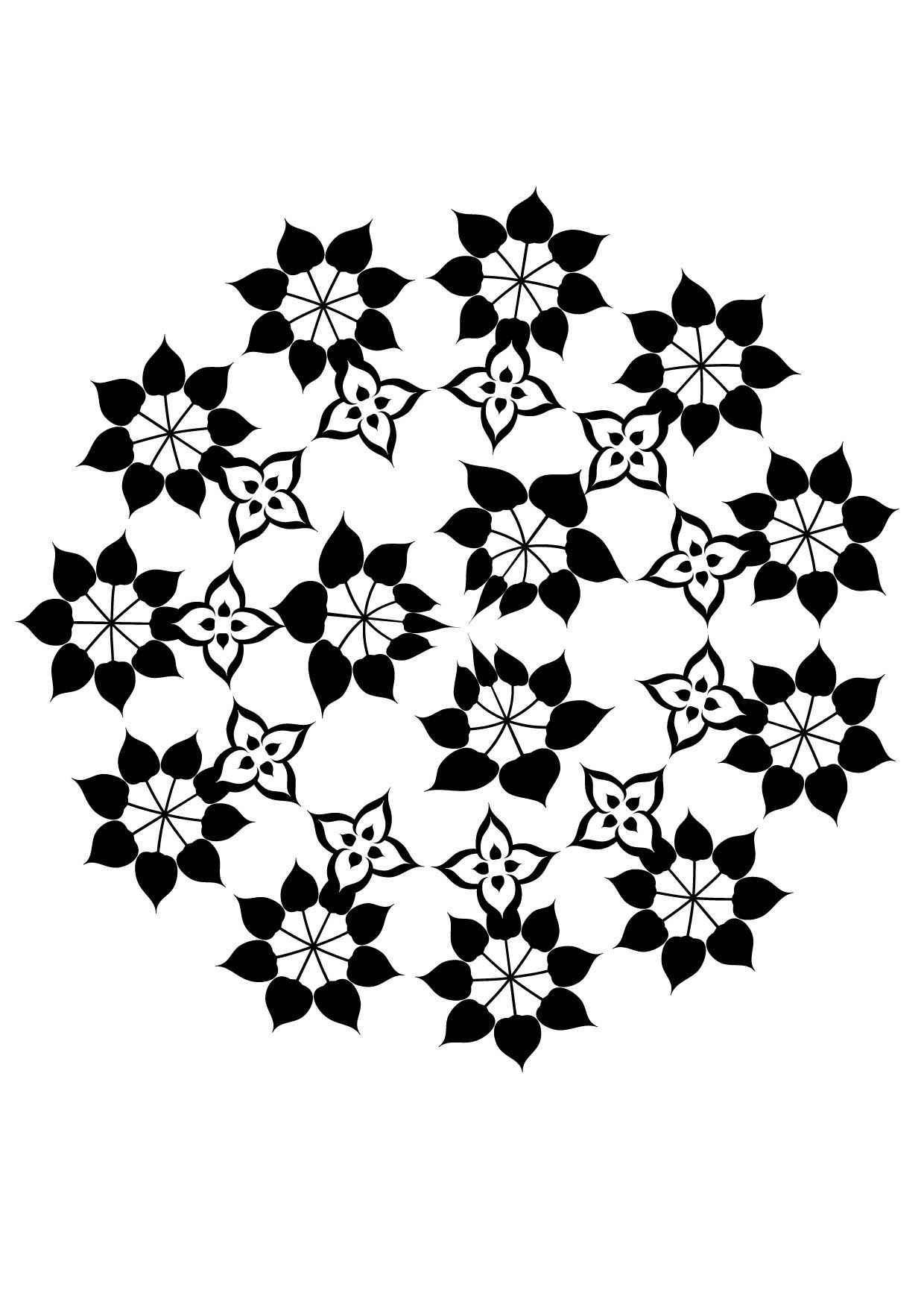 Mandala nature 2 - Coloriages Chiffres et formes - Mandalas