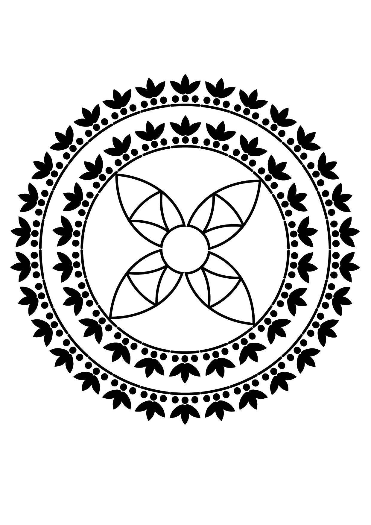 Mandala nature 5 - Coloriages Chiffres et formes - Mandalas