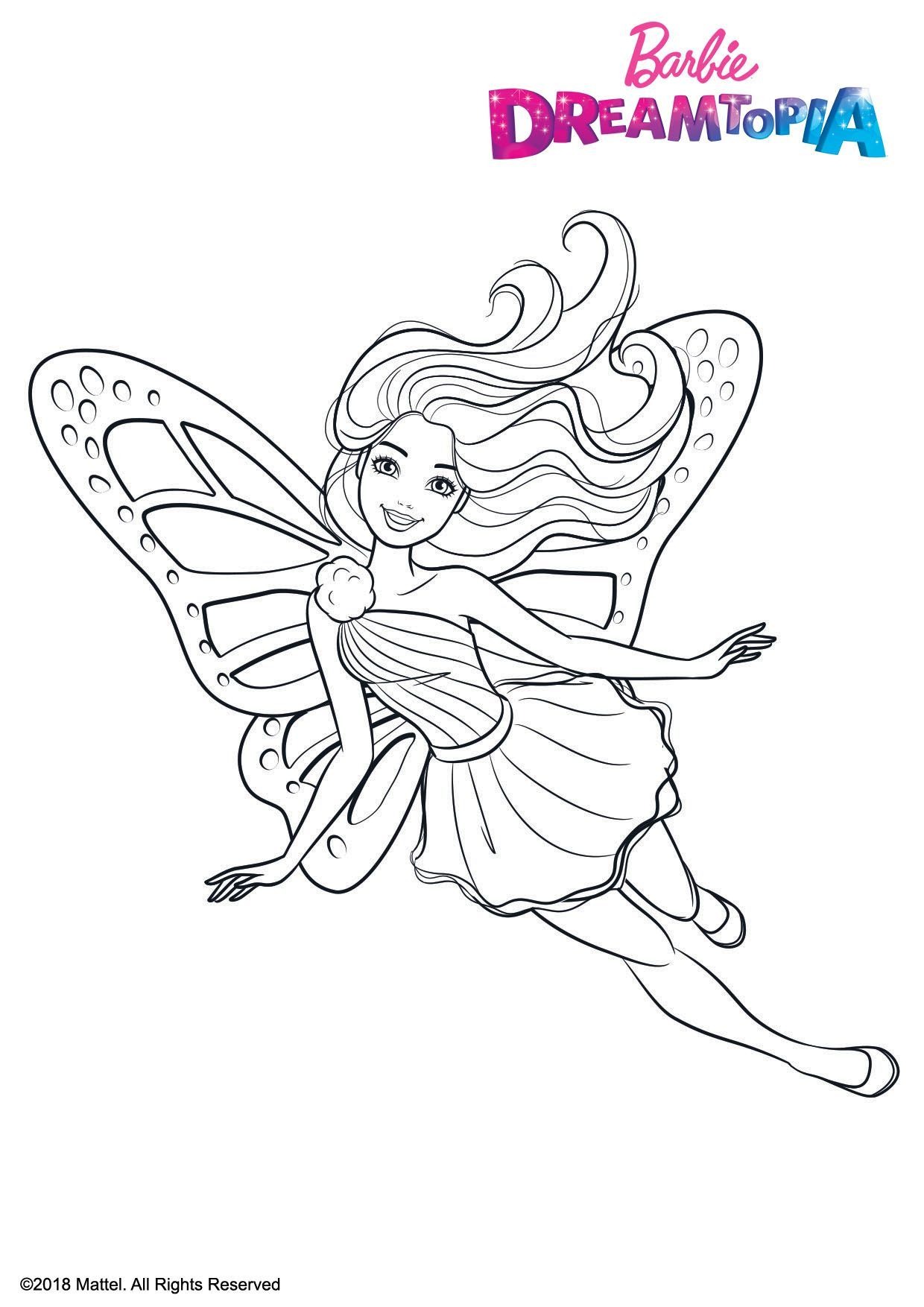 Barbie Fée Multicolore  Coloriages Dessins animes  Barbie Dreamtopia