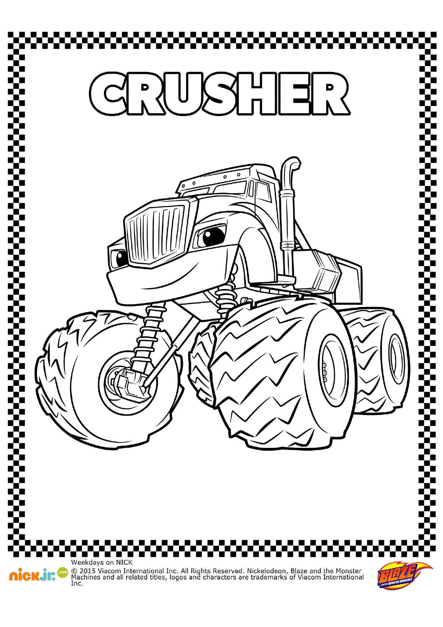 Coloriage Crusher - Coloriage Blaze et les Monster ...