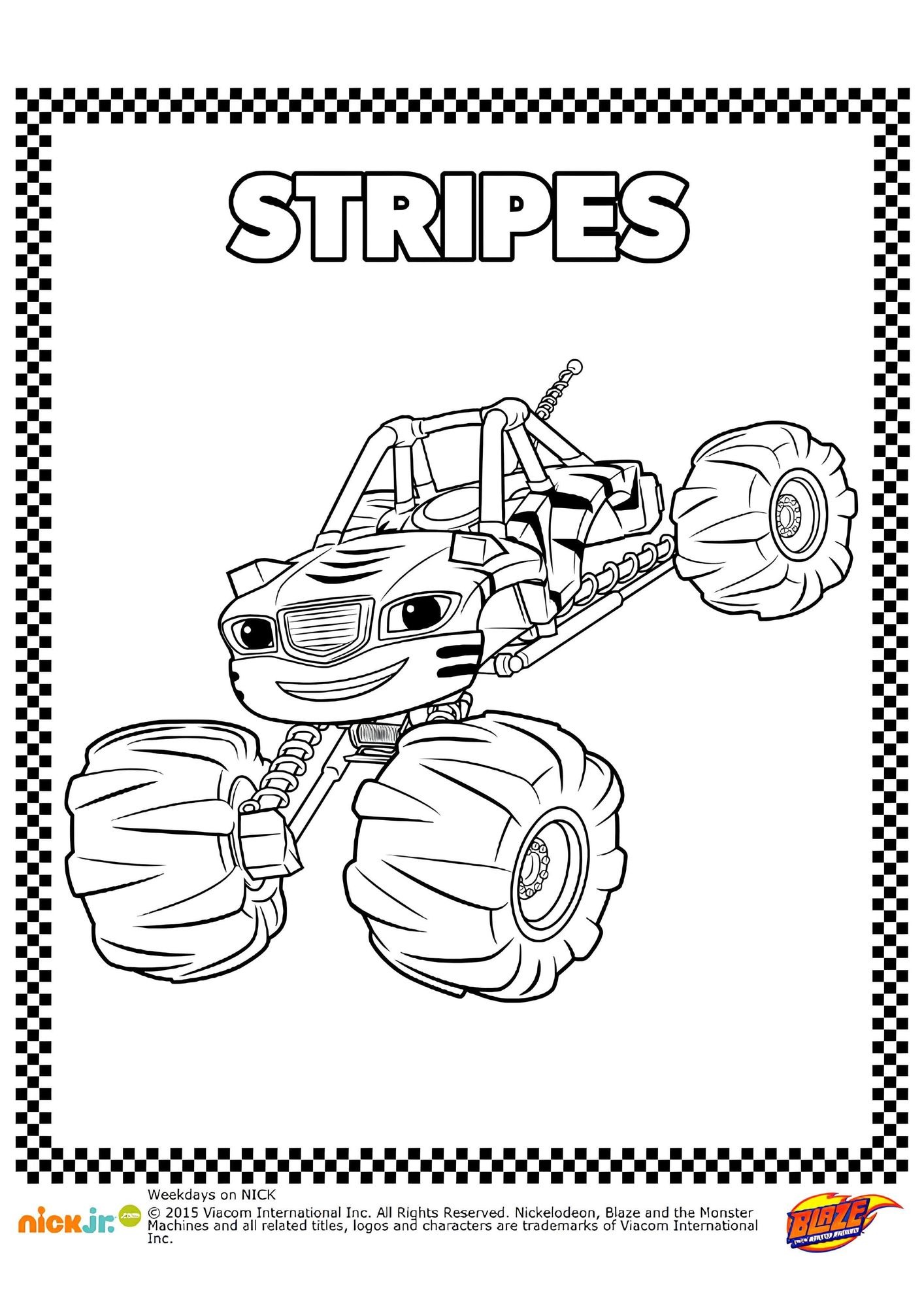 Coloriage Blaze Et Les Monster Machines Coloriage Stripes - Coloriage Blaze et les Monster Machines
