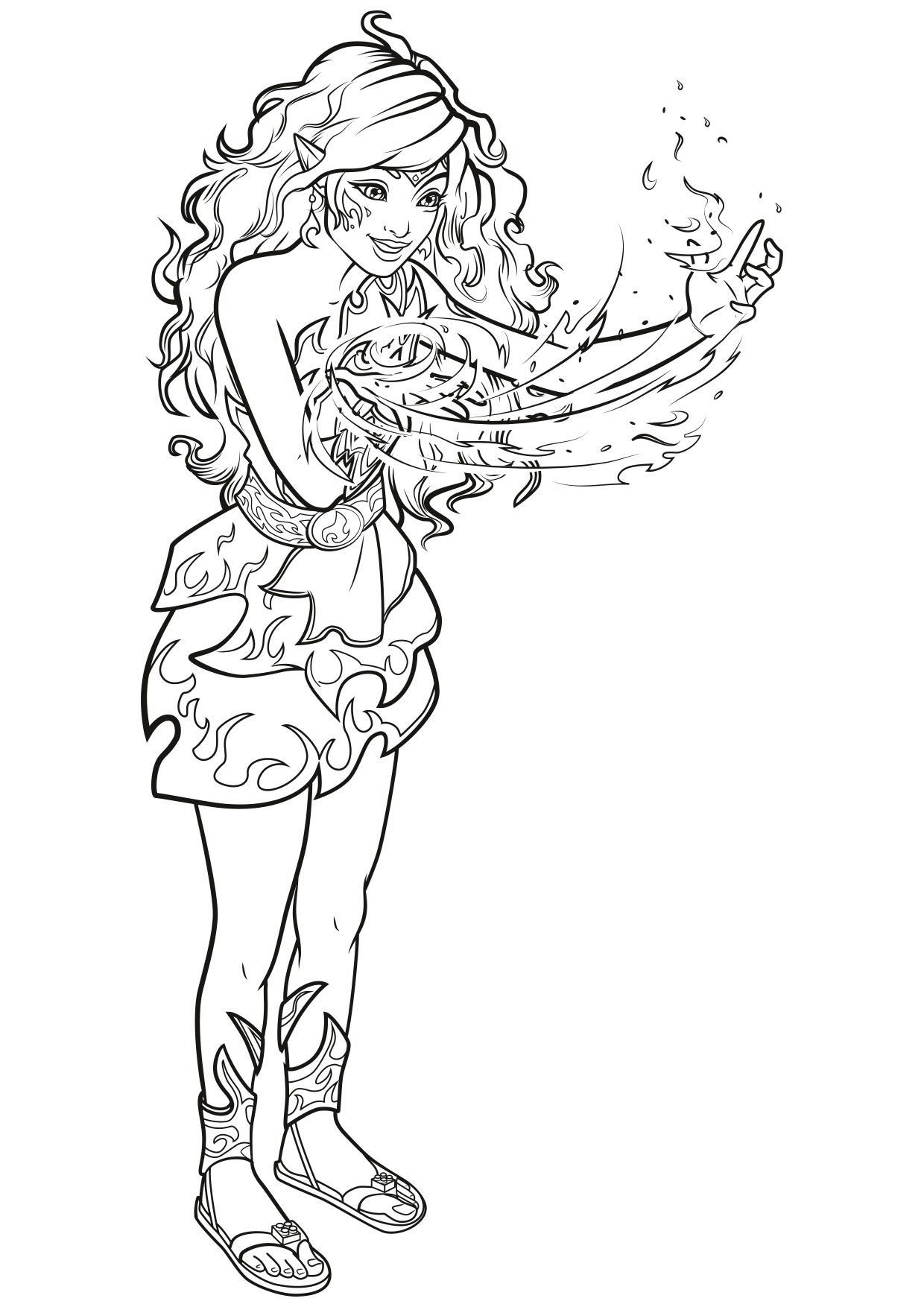 Coloriage Elves : Azari, l'Elfe du feu - Coloriage Elves ...