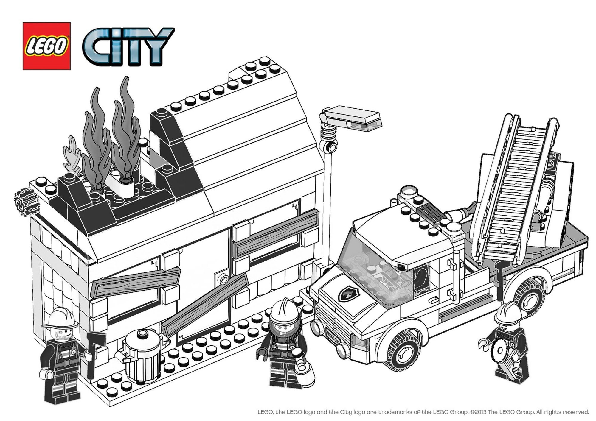 LEGO City : L'incendie - Coloriages Dessins animes - LEGO City