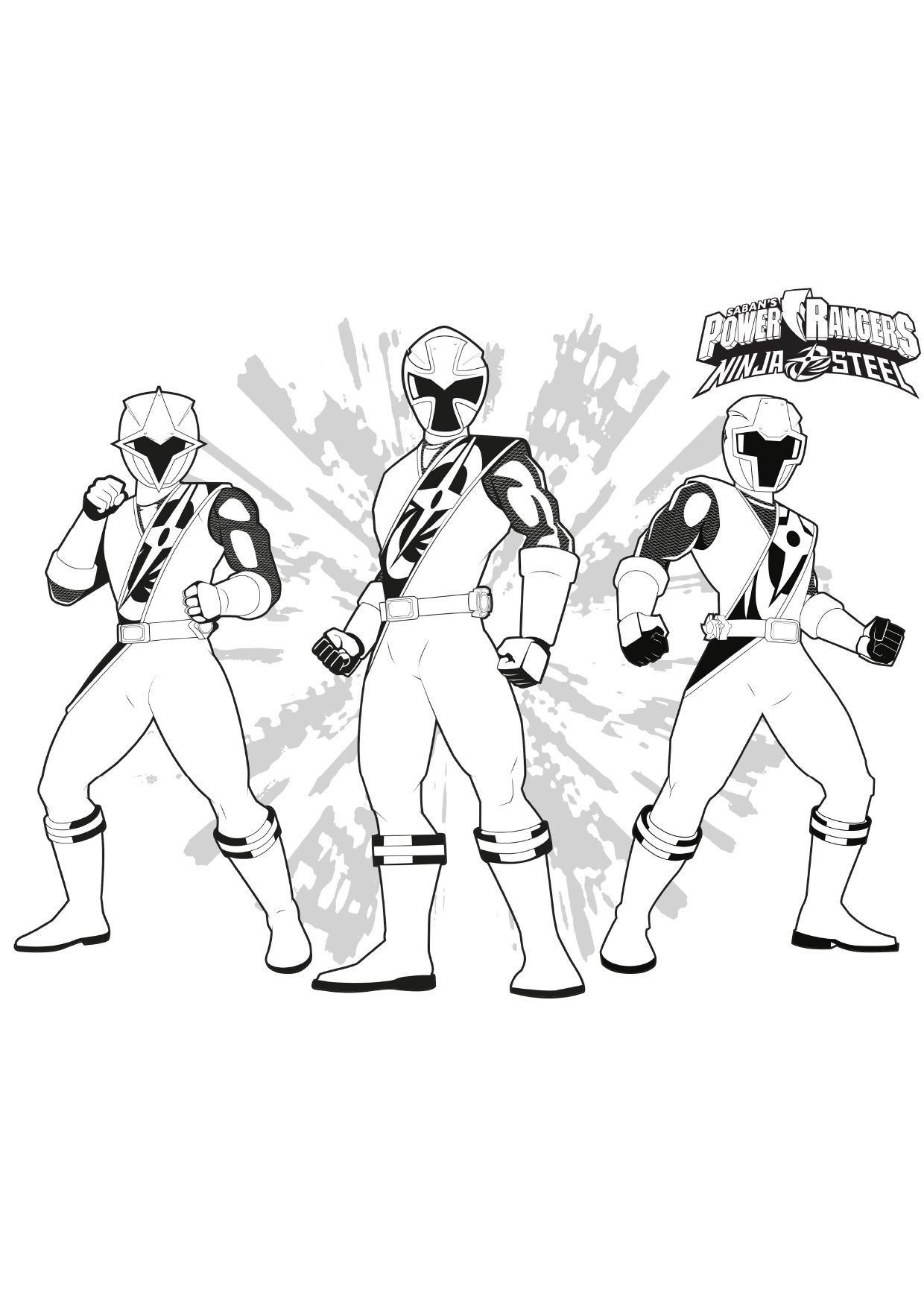 Coloriage Les Rangers - Coloriage Power Rangers Ninja Steel
