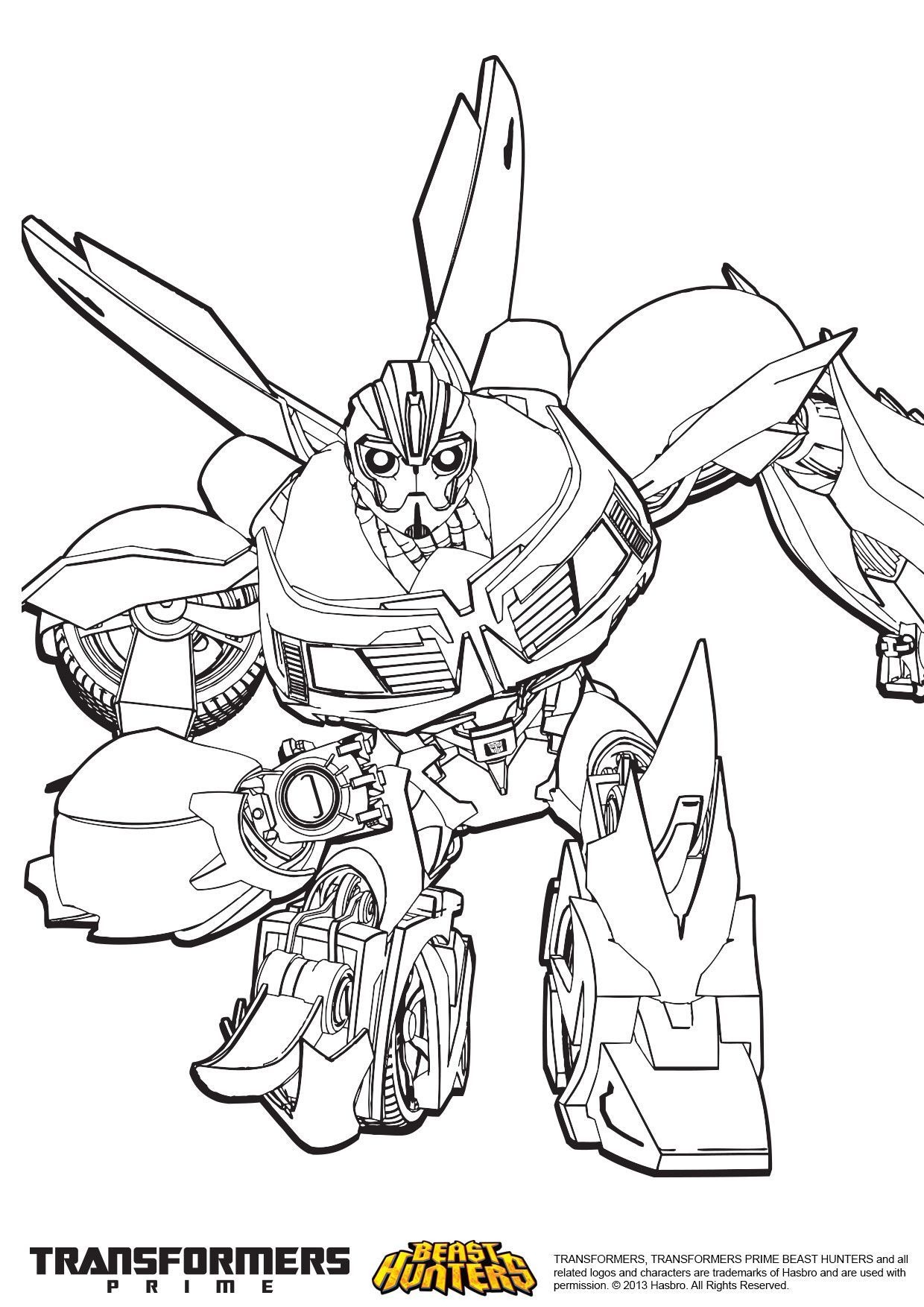 Coloriage Transformers prime Beast Hunters Bumblebee 4