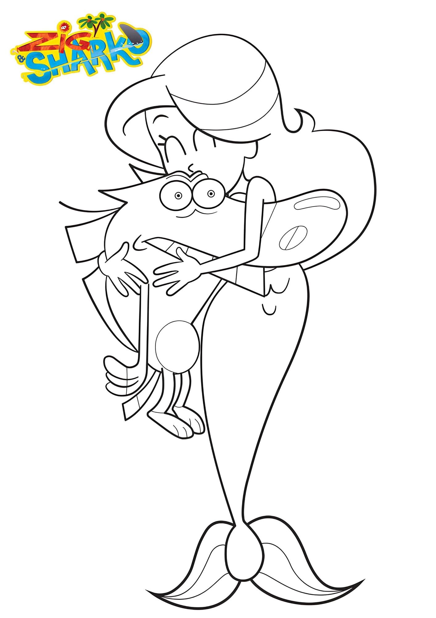 Coloriage Marina fait un câlin à Zig - Coloriage Zig et ... Coloriage Marina fait un câlin à Zig - Coloriage Zig et ...