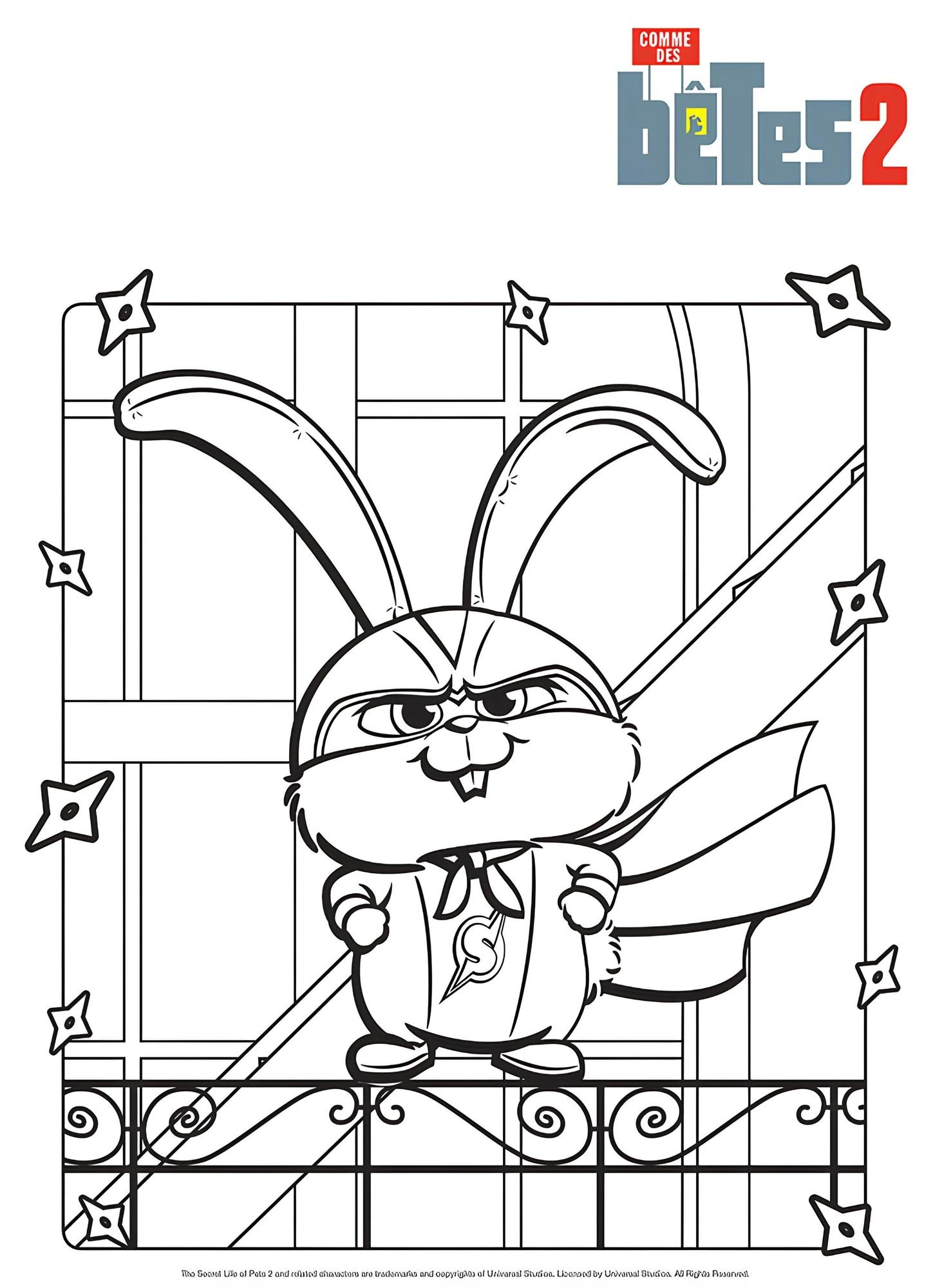 Coloriage Pompon, le super héros Coloriage comme des betes 2 Coloriages Divers