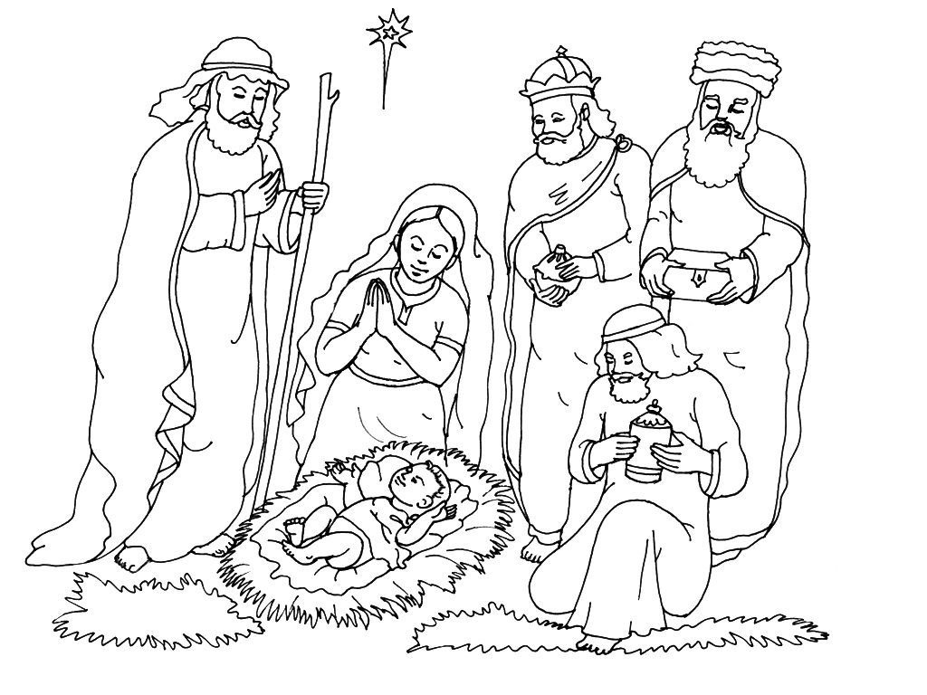 Coloriages Creche De Noel Table de Noel