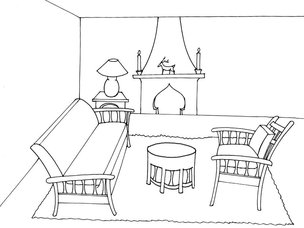  Coloriage Salon  11 Coloriage Salon  Coloriages  Maison