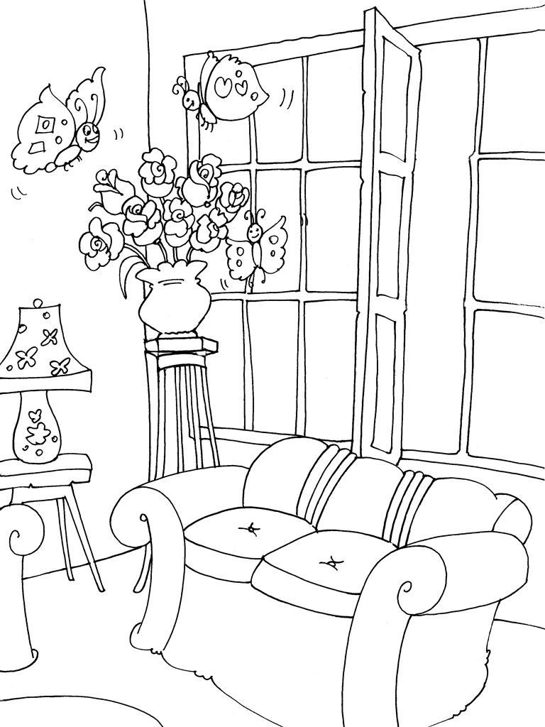  Coloriage Salon  23 Coloriage Salon  Coloriages  Maison