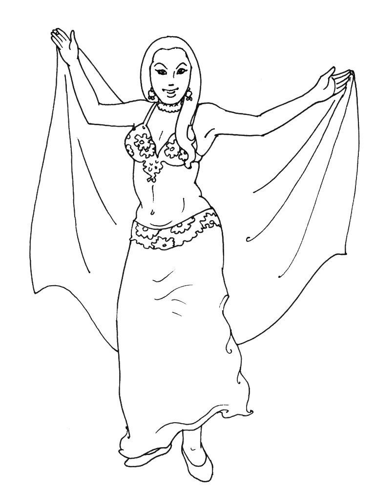 Coloriage Danseuse 5 - Coloriage Danseuses - Coloriages ...