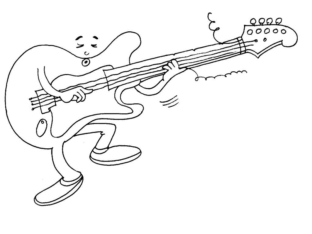 Coloriage La guitare - Coloriage Instruments - Coloriages Musiques