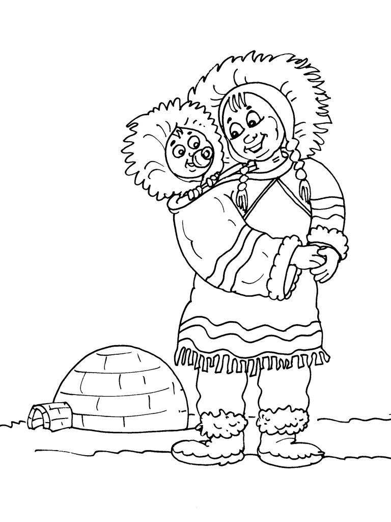Рисунок эскимоса для детей