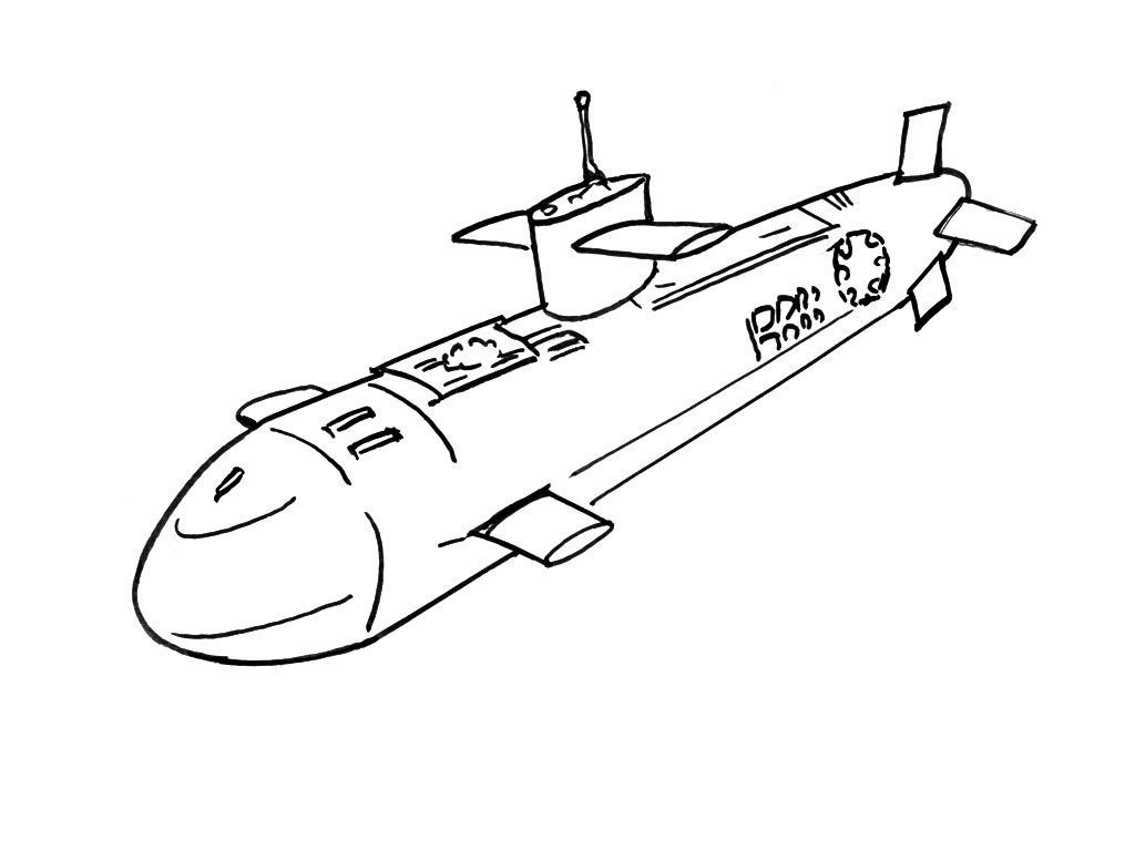 Sous-marin 3 - Coloriages Transports - Sous marins