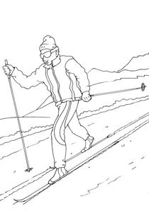 Coloriages Ski à imprimer - Coloriages Nature