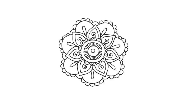 Coloriage Mandalas - Mandala fleur 2 