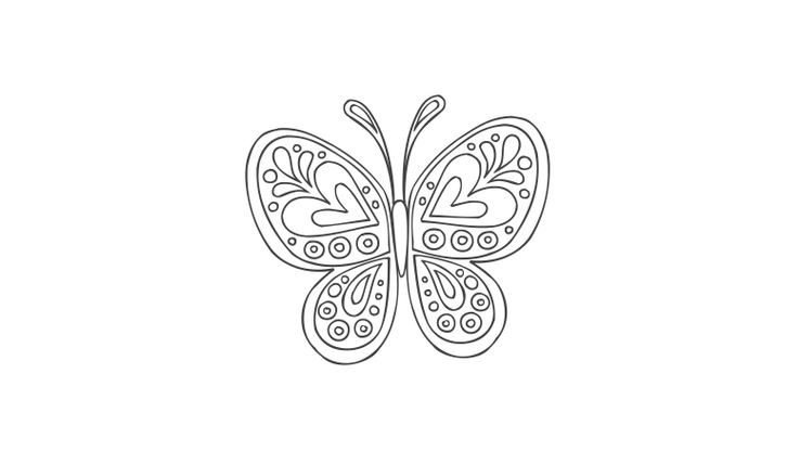 Coloriage Mandalas - Mandala papillon 