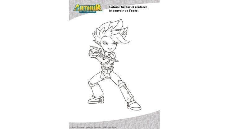 Coloriage Arthur et les Minimoys - Arthur et son épée 