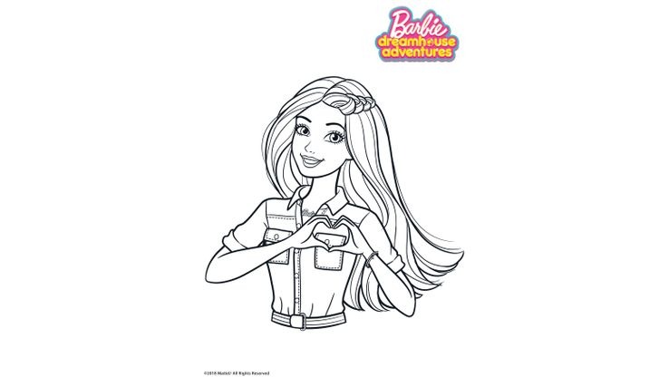 Coloriage Barbie Dreamhouse - Barbie t'aime ! 