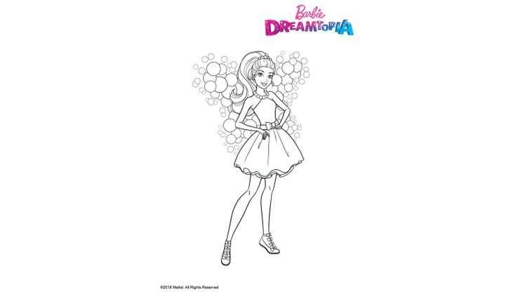 Coloriage Barbie Dreamtopia - Barbie Bulles Féeriques 