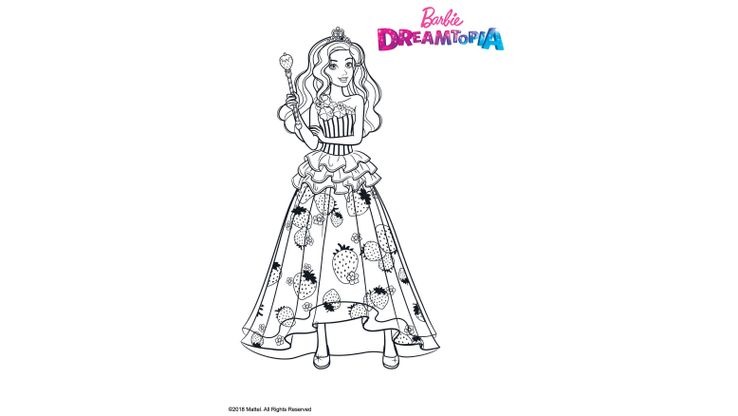 Coloriage Barbie Dreamtopia - Barbie Princesse Bonbons 