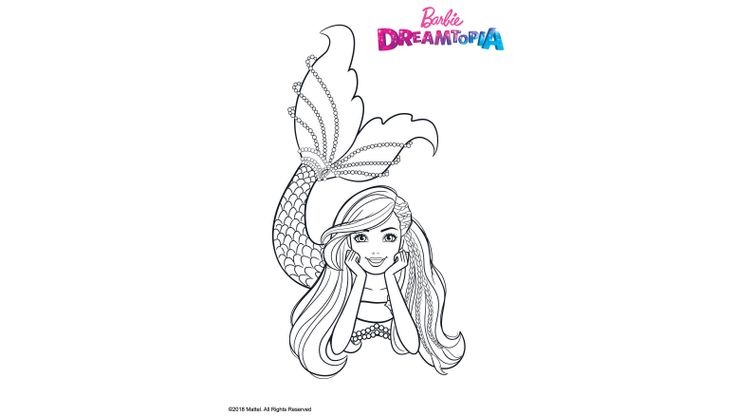 Coloriage Barbie Dreamtopia - Barbie Sirène Multicolore 
