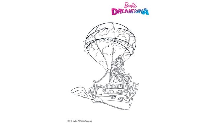 Coloriage Barbie Dreamtopia - Tous dans le Voilier des Rêves !  