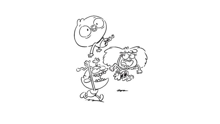 Coloriage Harvey Beaks - Harvey, Fee et Foo 