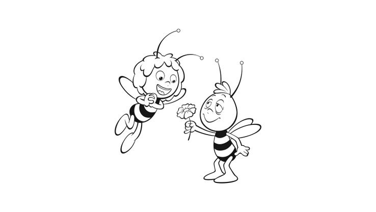 Coloriage Maya l'Abeille - Willy et Maya 