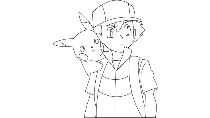 Coloriage Sacha - Coloriage Pokemon - Coloriages Dessins animes