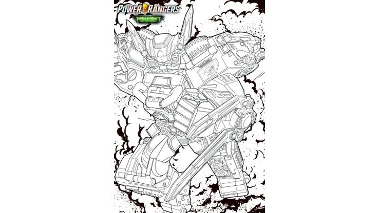 Coloriage Power Rangers Beast Morphers - Racer Zord 