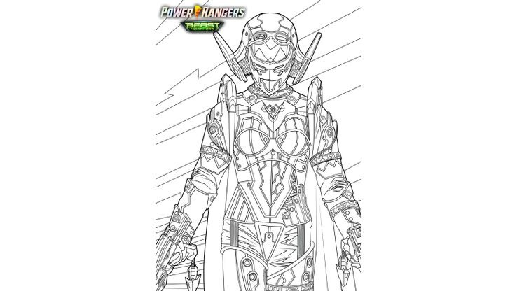 Coloriage Power Rangers Beast Morphers - Roxy 