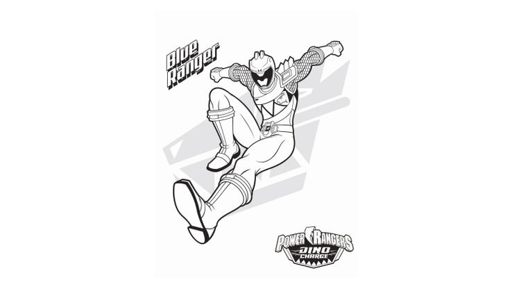 Coloriage Power Rangers Dinocharge - Le Power Ranger bleu 