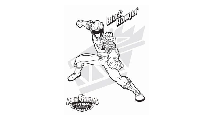 Coloriage Power Rangers Dinocharge - Le Power Ranger noir 