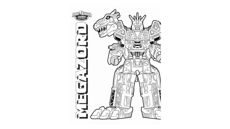 Coloriage Power Rangers Dinocharge - Megazord 
