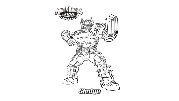 Coloriage Power Rangers Dinocharge - Sledge 