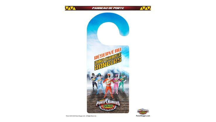 Coloriage Power Rangers Dinocharge - Un super panneau de porte ! 