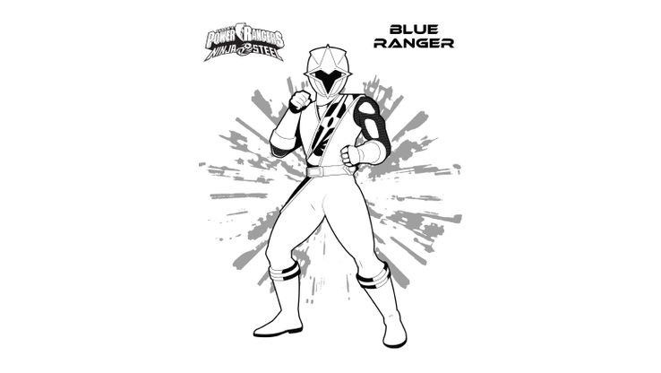 Coloriage Power Rangers Ninja Steel - Ranger Bleu 