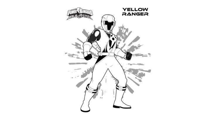 Coloriage Power Rangers Ninja Steel - Ranger Jaune 