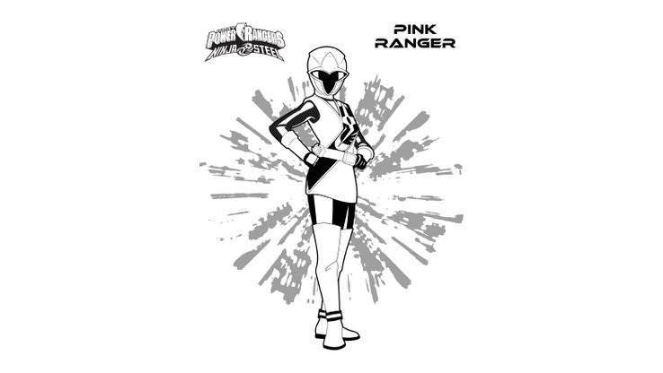 Coloriage Power Rangers Ninja Steel - Ranger Rose 