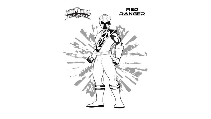 Coloriage Power Rangers Ninja Steel - Ranger Rouge 