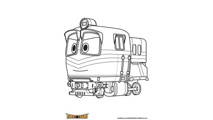 Coloriage Robot Trains - La locomotive Alf 