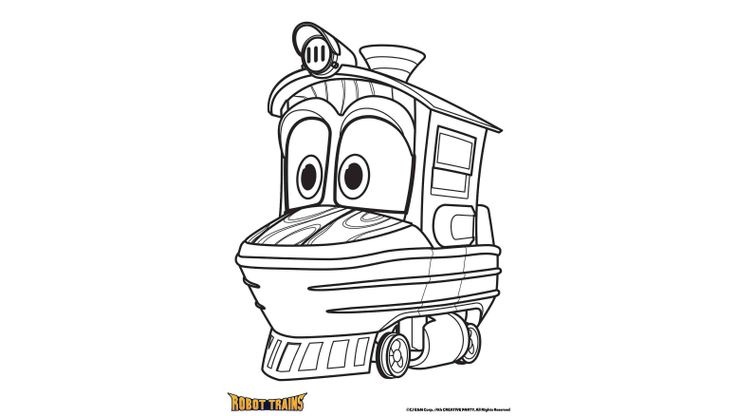 Coloriage Robot Trains - La locomotive Duck 
