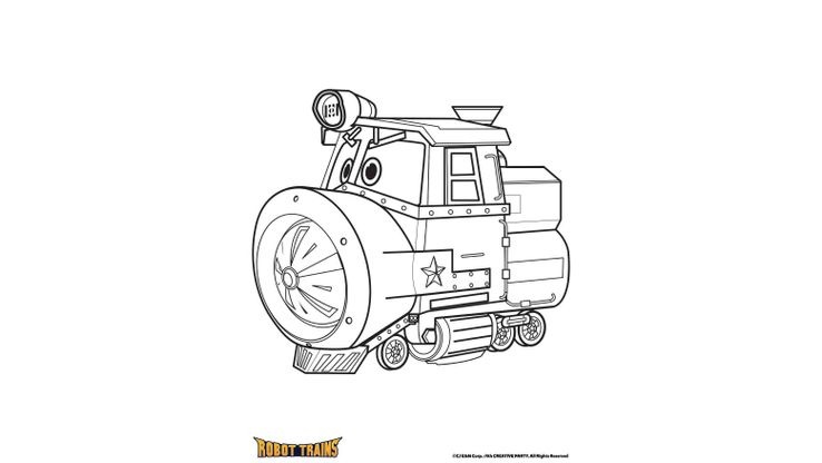 Coloriage Robot Trains - La locomotive Victor 