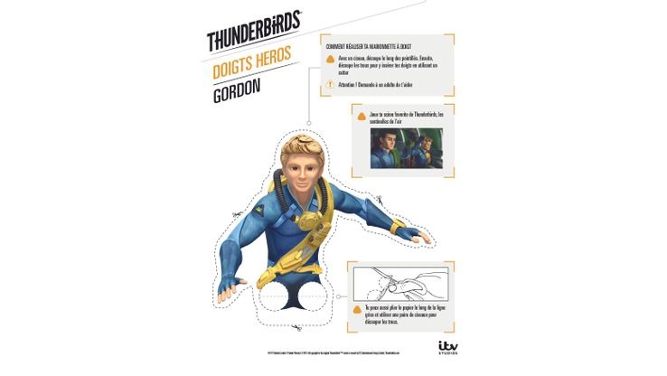 Coloriage Thunderbirds - Ta marionnette Gordon Tracy 