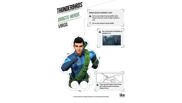 Coloriage Thunderbirds - Ta marionnette Virgil Tracy 