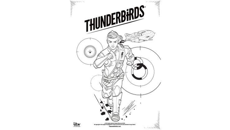 Coloriage Thunderbirds - Virgil et le TB2 