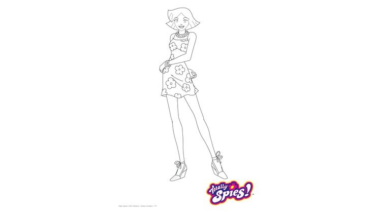 Coloriage Totally Spies! - Clover l'hyperactive 